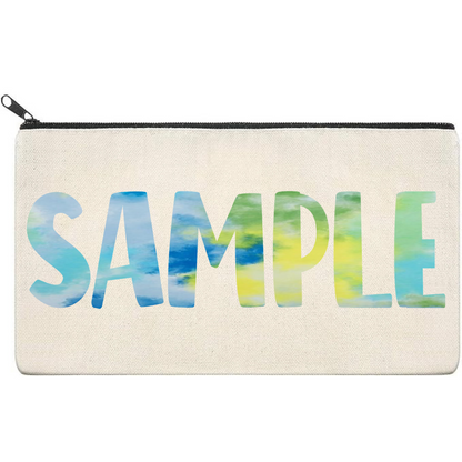 Canvas Pouch with Patterned Writing