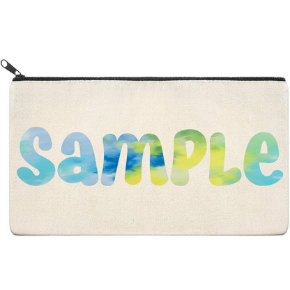 Canvas Pouch with Patterned Writing