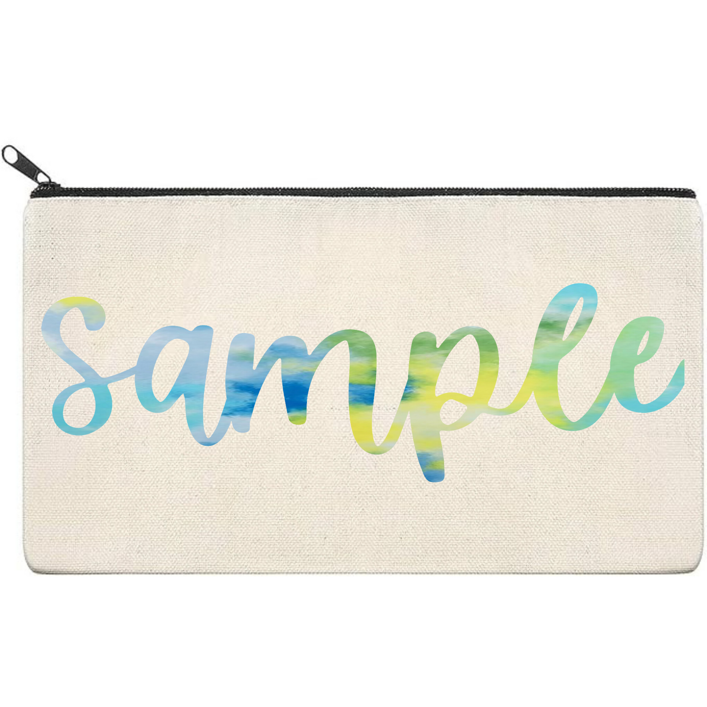 Canvas Pouch with Patterned Writing