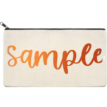 Canvas Pouch with Chrome Writing