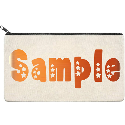 Canvas Pouch with Chrome Writing