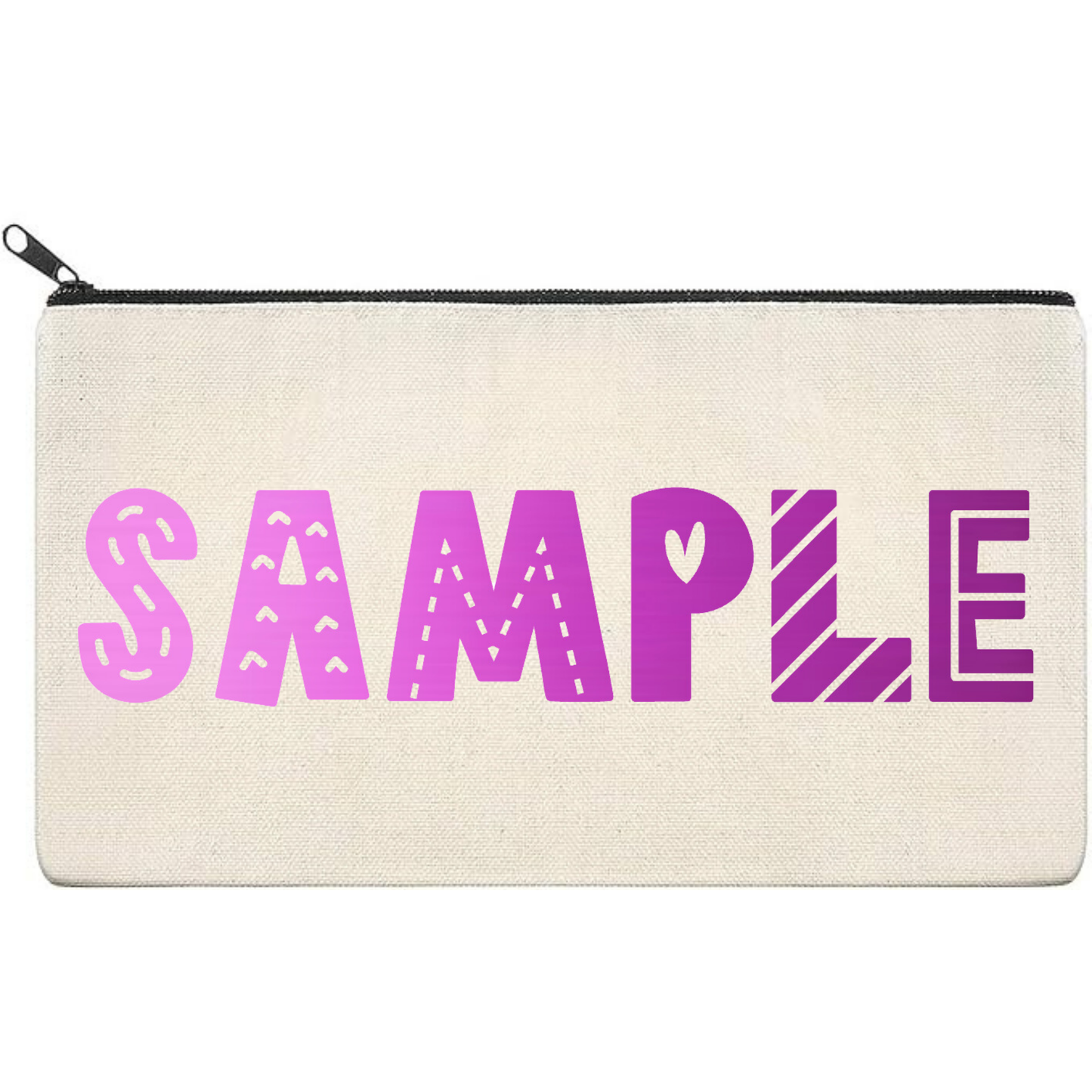 Canvas Pouch with Chrome Writing