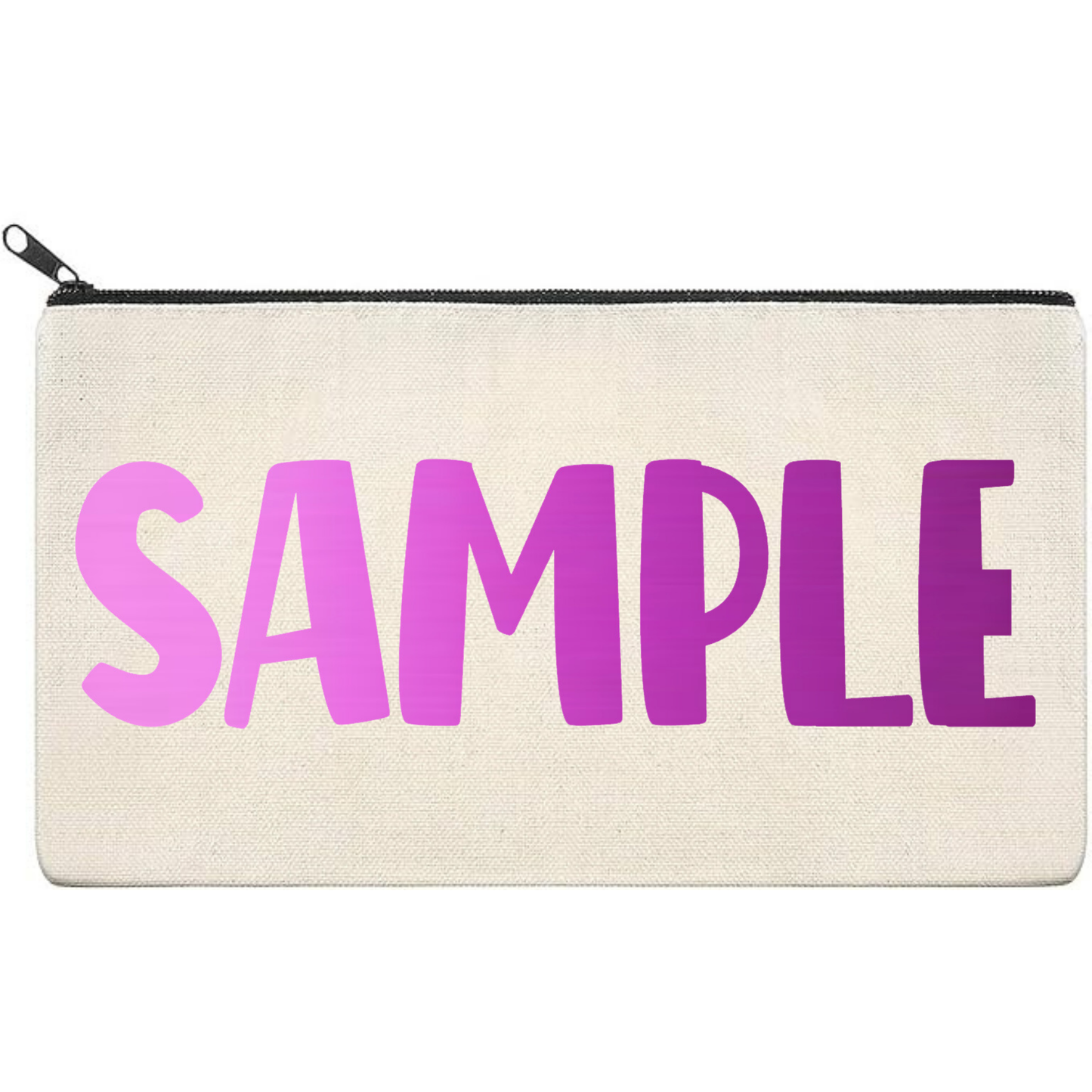 Canvas Pouch with Chrome Writing