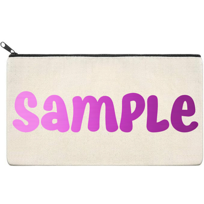 Canvas Pouch with Chrome Writing