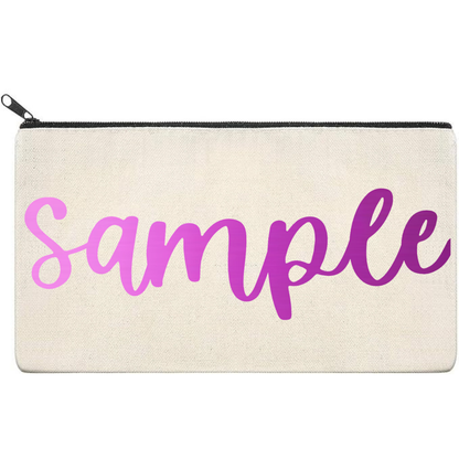 Canvas Pouch with Chrome Writing