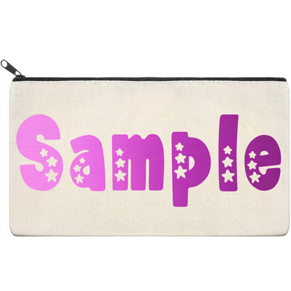 Canvas Pouch with Chrome Writing