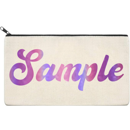 Canvas Pouch with Holographic Writing