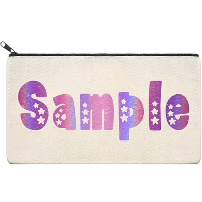 Canvas Pouch with Holographic Writing