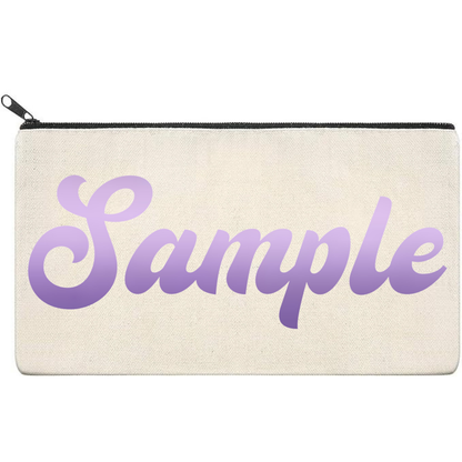 Canvas Pouch with Chrome Writing