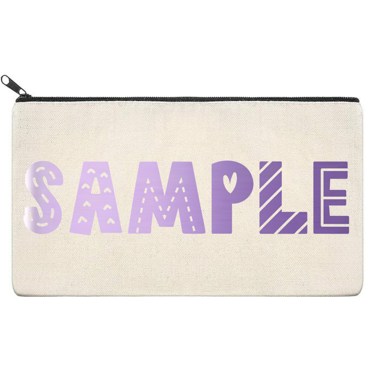 Canvas Pouch with Chrome Writing