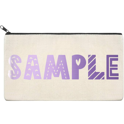 Canvas Pouch with Chrome Writing