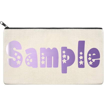 Canvas Pouch with Chrome Writing