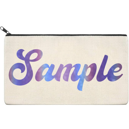 Canvas Pouch with Holographic Writing