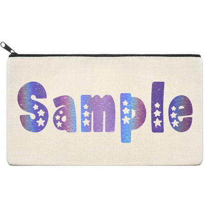 Canvas Pouch with Holographic Writing