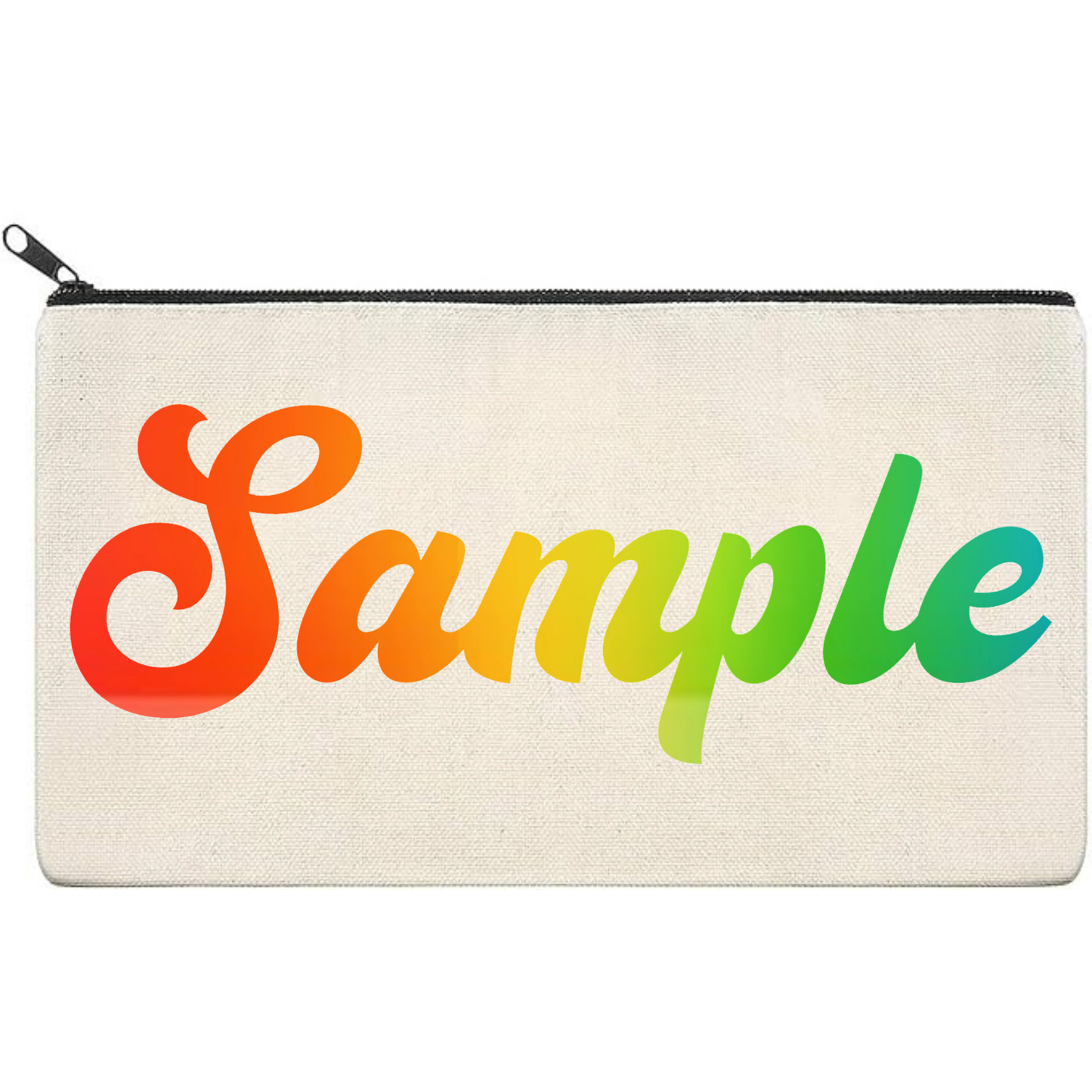 Canvas Pouch with Chrome Writing