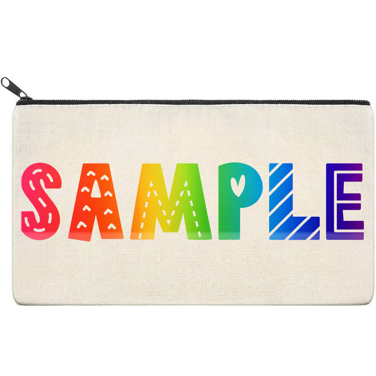 Canvas Pouch with Chrome Writing