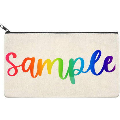 Canvas Pouch with Chrome Writing