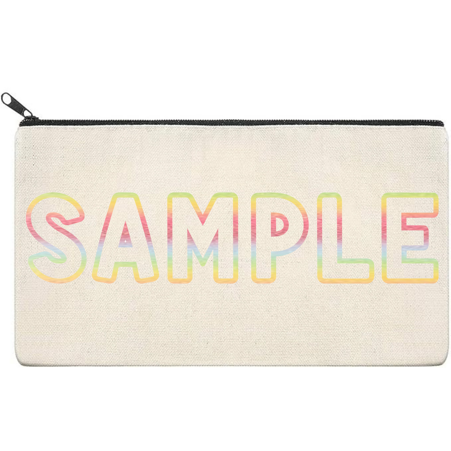 Canvas Pouch with Patterned Writing