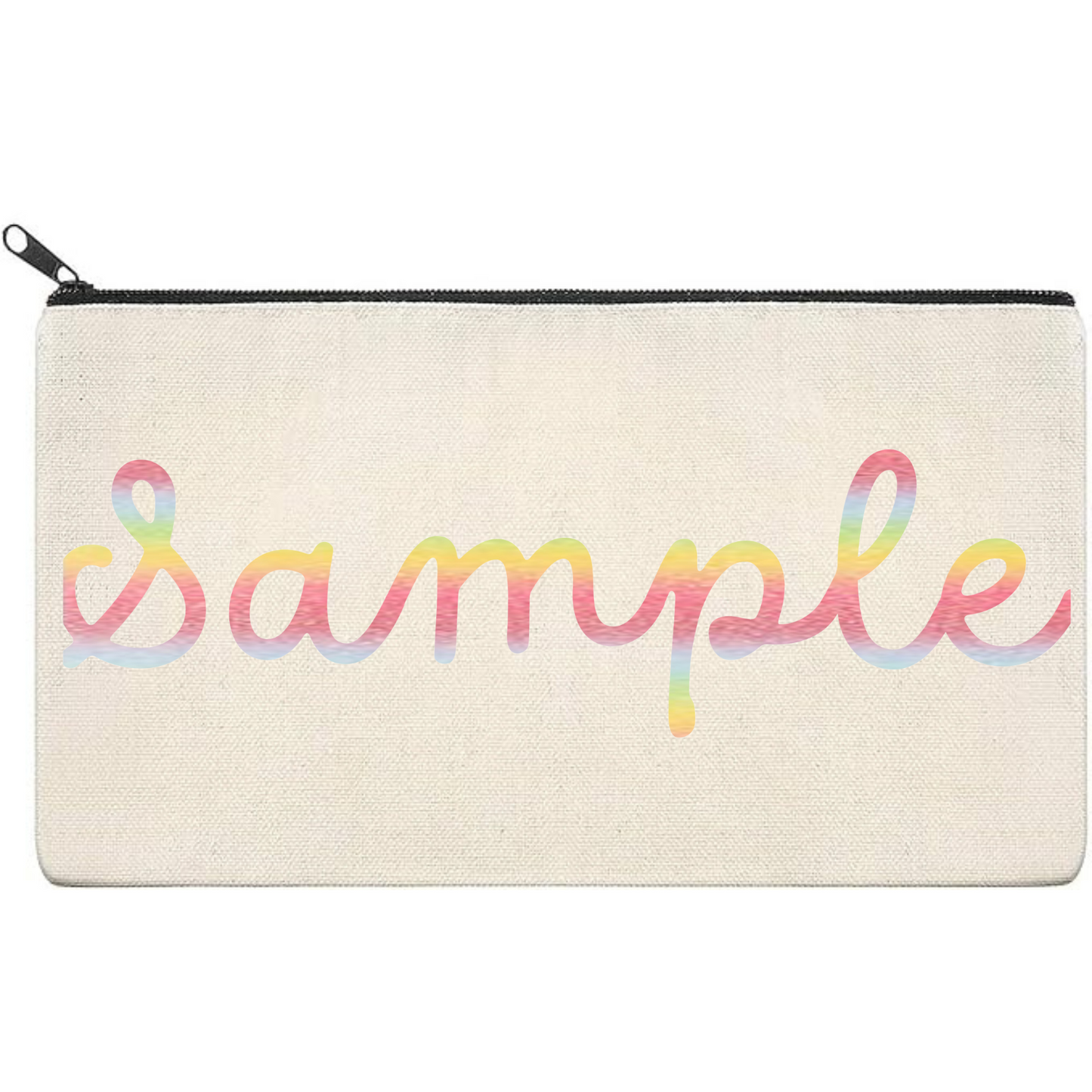 Canvas Pouch with Patterned Writing