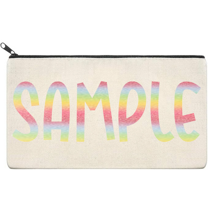 Canvas Pouch with Patterned Writing