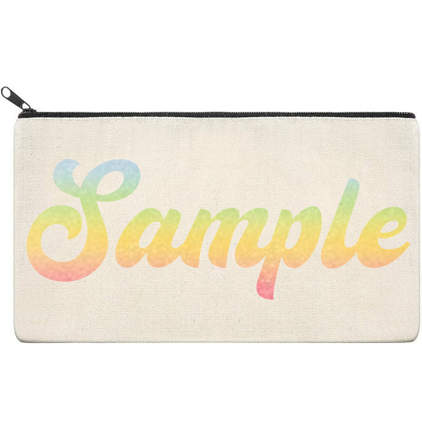 Canvas Pouch with Patterned Writing