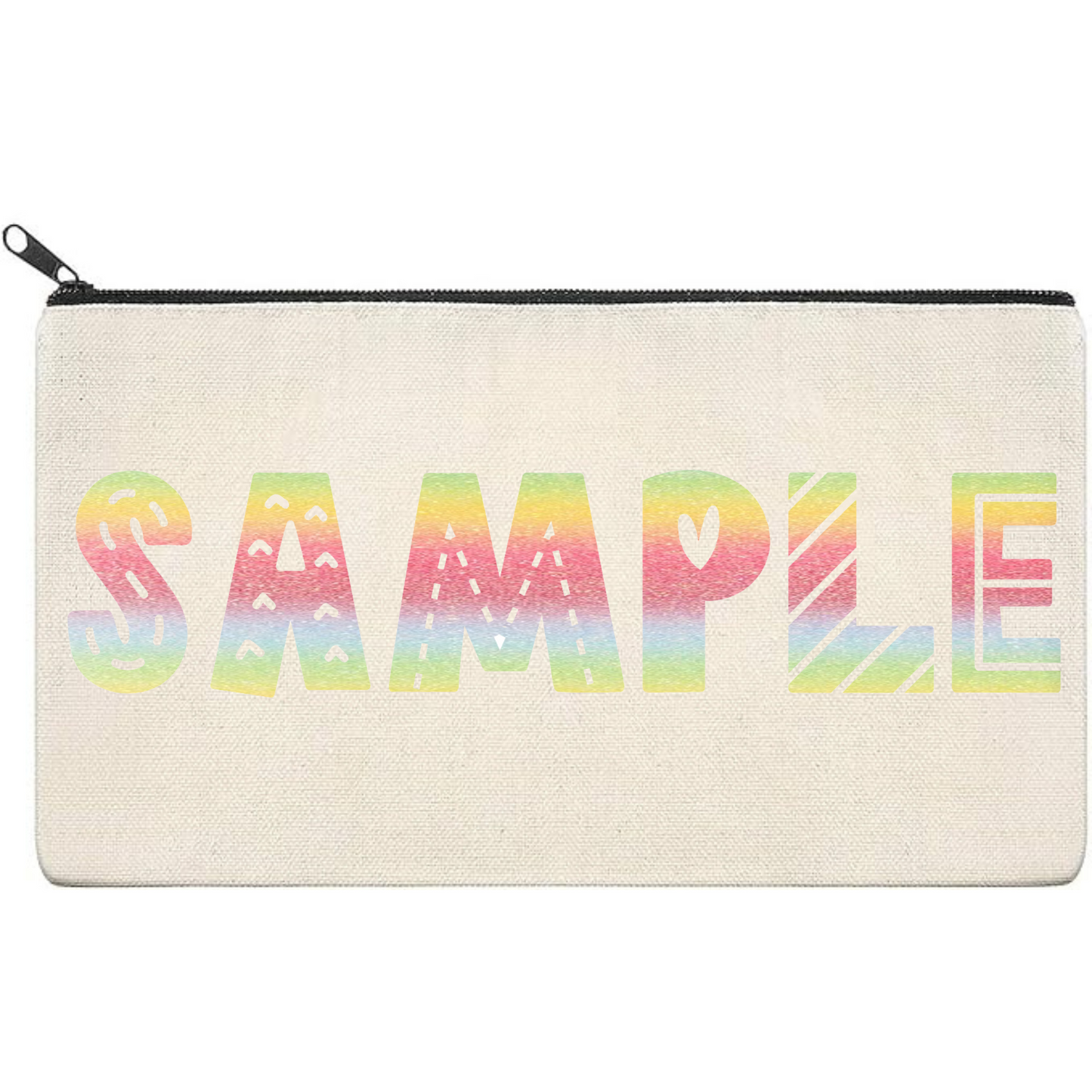 Canvas Pouch with Patterned Writing