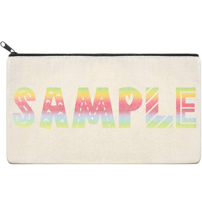 Canvas Pouch with Patterned Writing