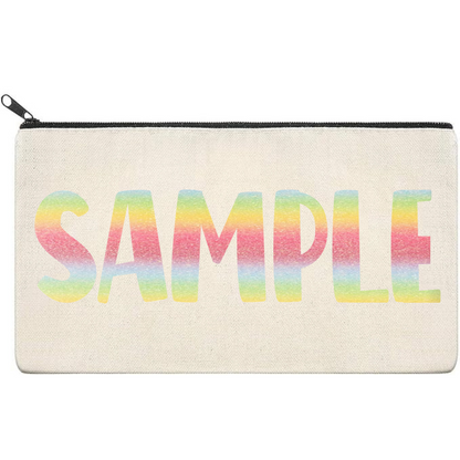 Canvas Pouch with Patterned Writing