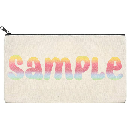 Canvas Pouch with Patterned Writing