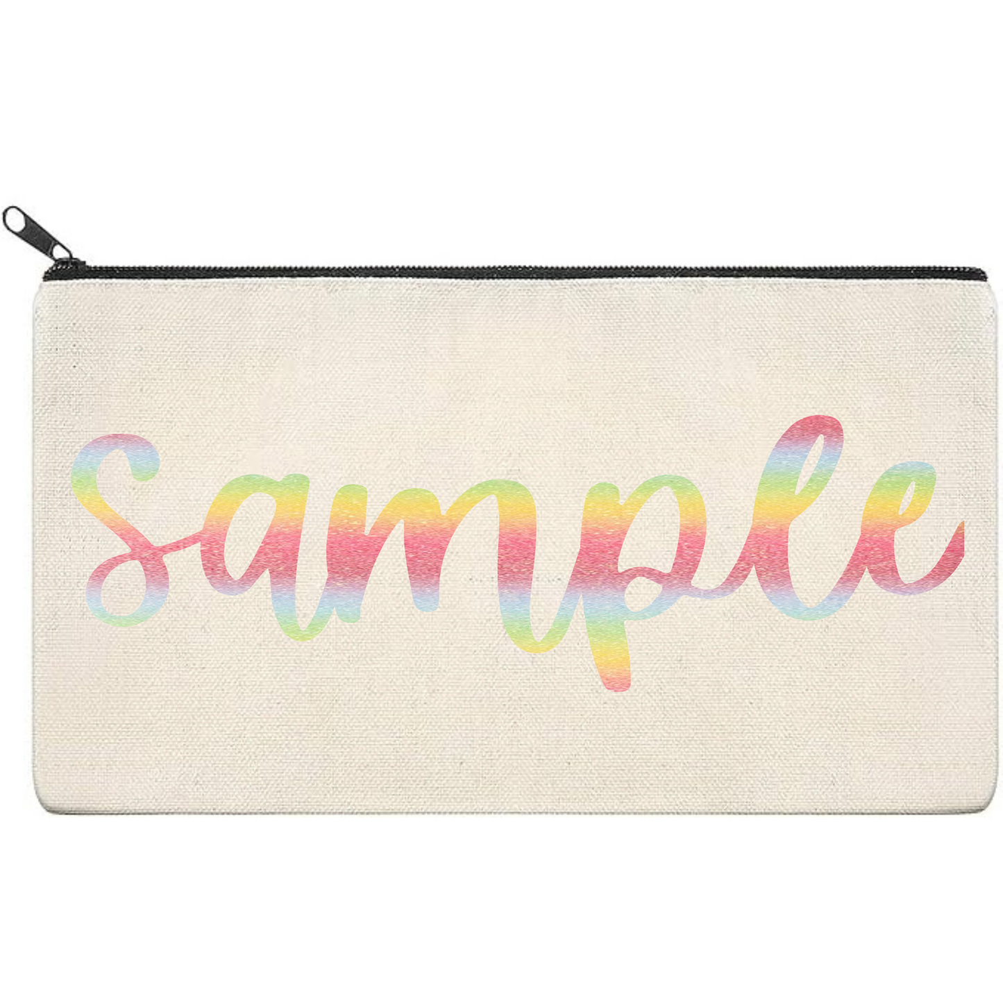 Canvas Pouch with Patterned Writing