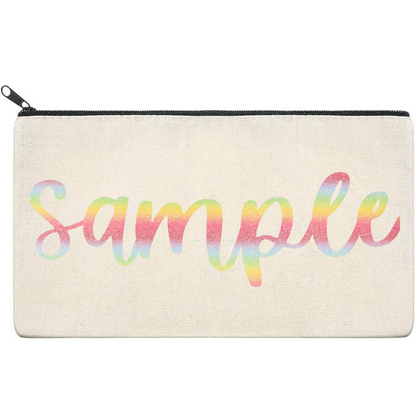 Canvas Pouch with Patterned Writing