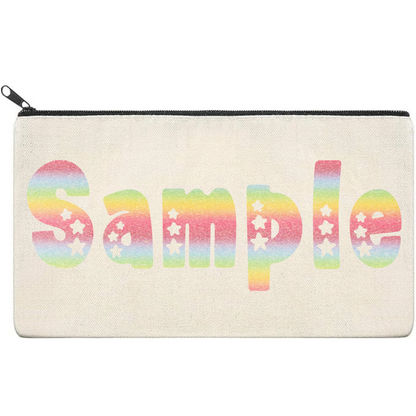 Canvas Pouch with Patterned Writing