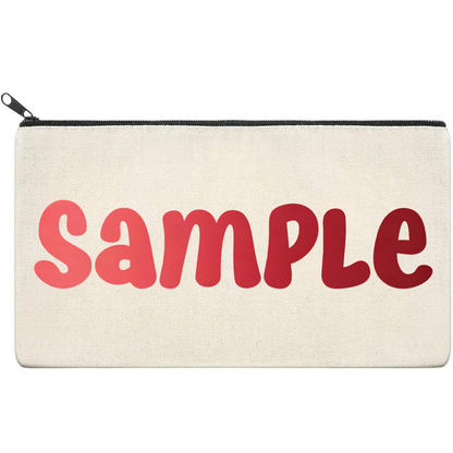 Canvas Pouch with Chrome Writing