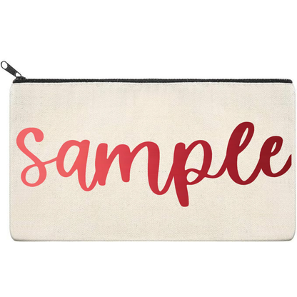 Canvas Pouch with Chrome Writing