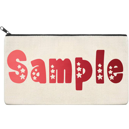 Canvas Pouch with Chrome Writing