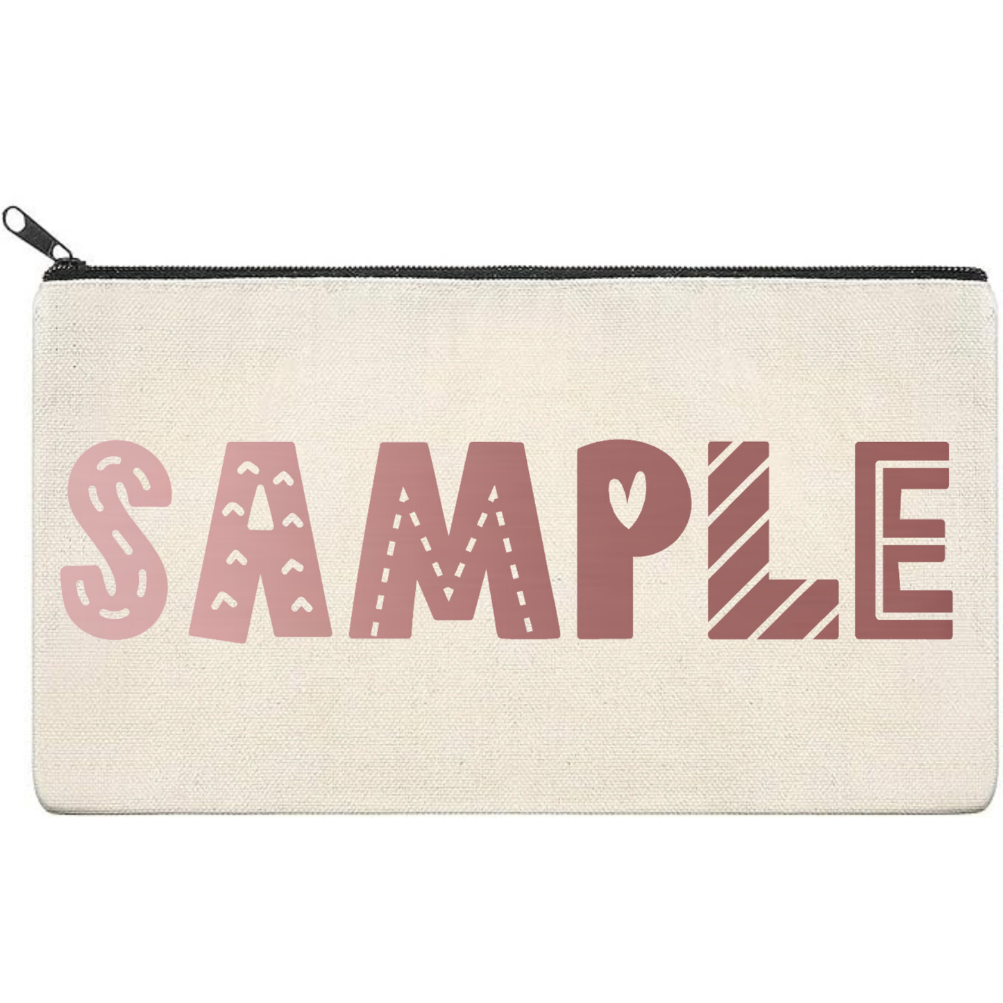 Canvas Pouch with Chrome Writing