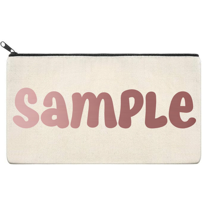 Canvas Pouch with Chrome Writing