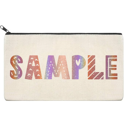 Canvas Pouch with Holographic Writing