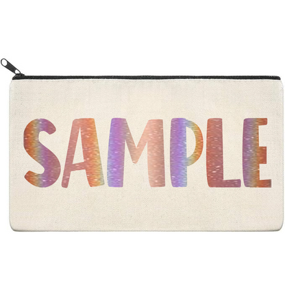 Canvas Pouch with Holographic Writing