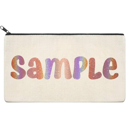 Canvas Pouch with Holographic Writing