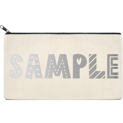 Canvas Pouch with Chrome Writing