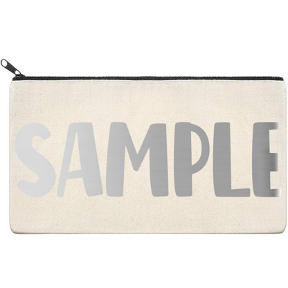 Canvas Pouch with Chrome Writing