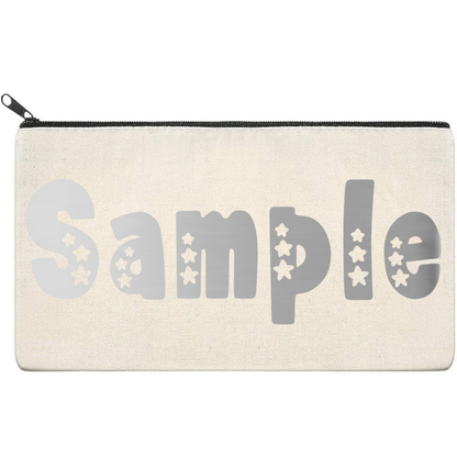 Canvas Pouch with Chrome Writing