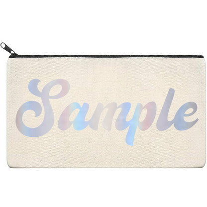 Canvas Pouch with Holographic Writing