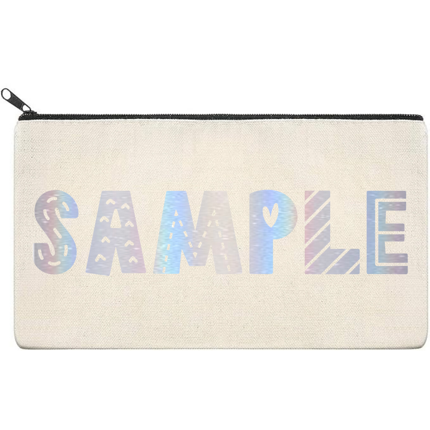 Canvas Pouch with Holographic Writing