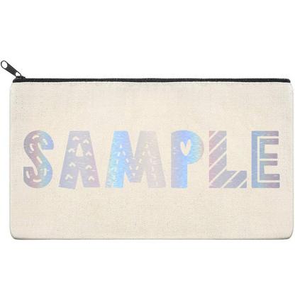 Canvas Pouch with Holographic Writing