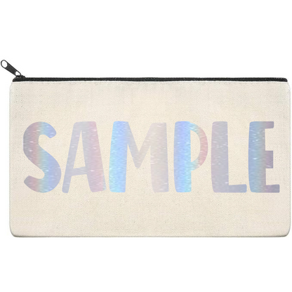 Canvas Pouch with Holographic Writing