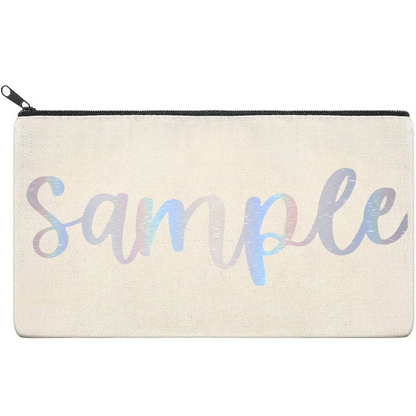 Canvas Pouch with Holographic Writing