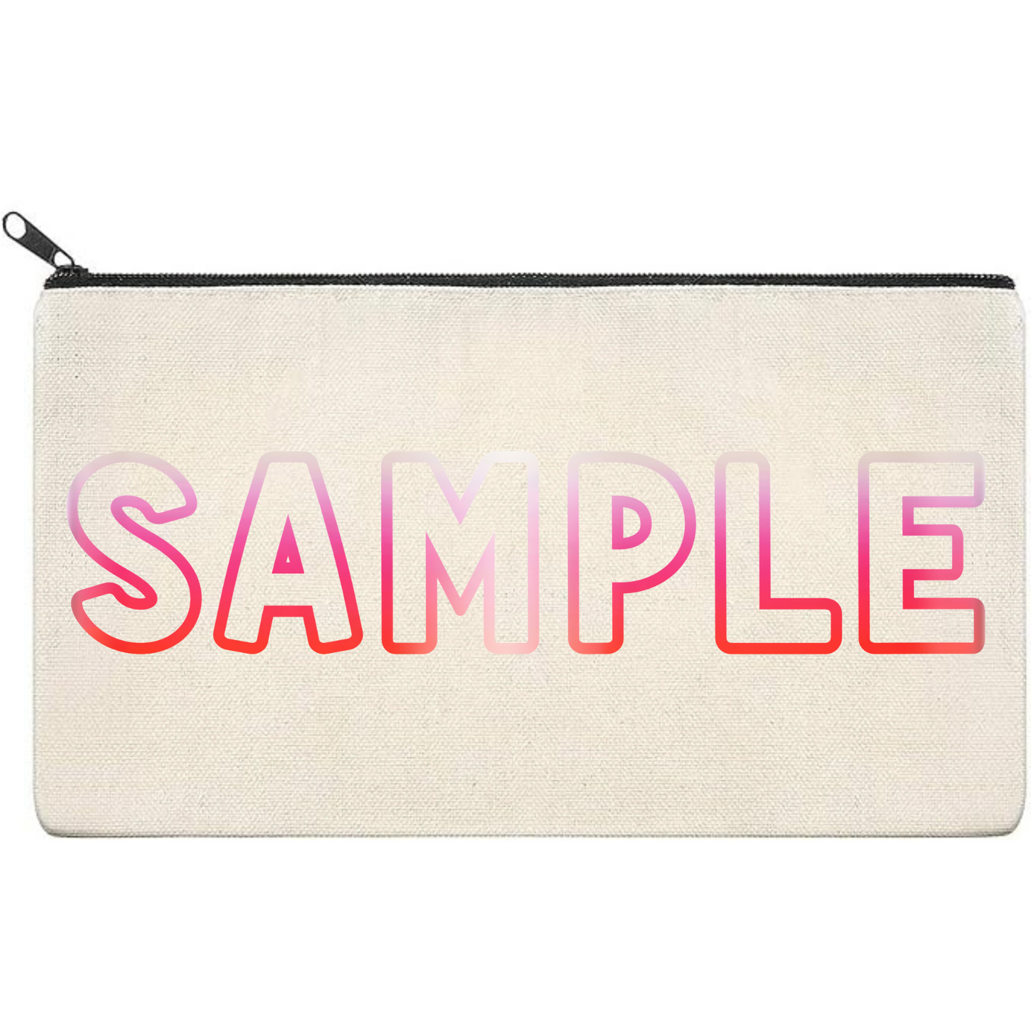 Canvas Pouch with Patterned Writing