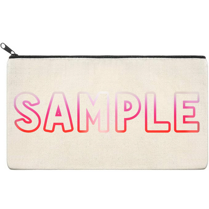 Canvas Pouch with Patterned Writing